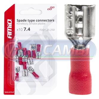 1 - FASTON FEMMINA 7,4 mm 0,5-1,5 mm2 10A 10 PZI