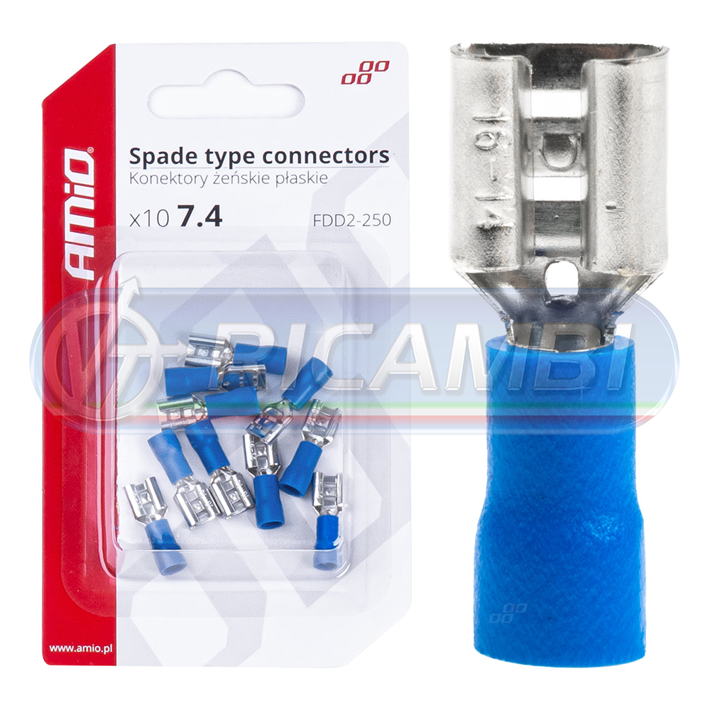 1 - FASTON FEMMINA 7,4 mm 1,5-2,5 mm2 15A 10 PZI