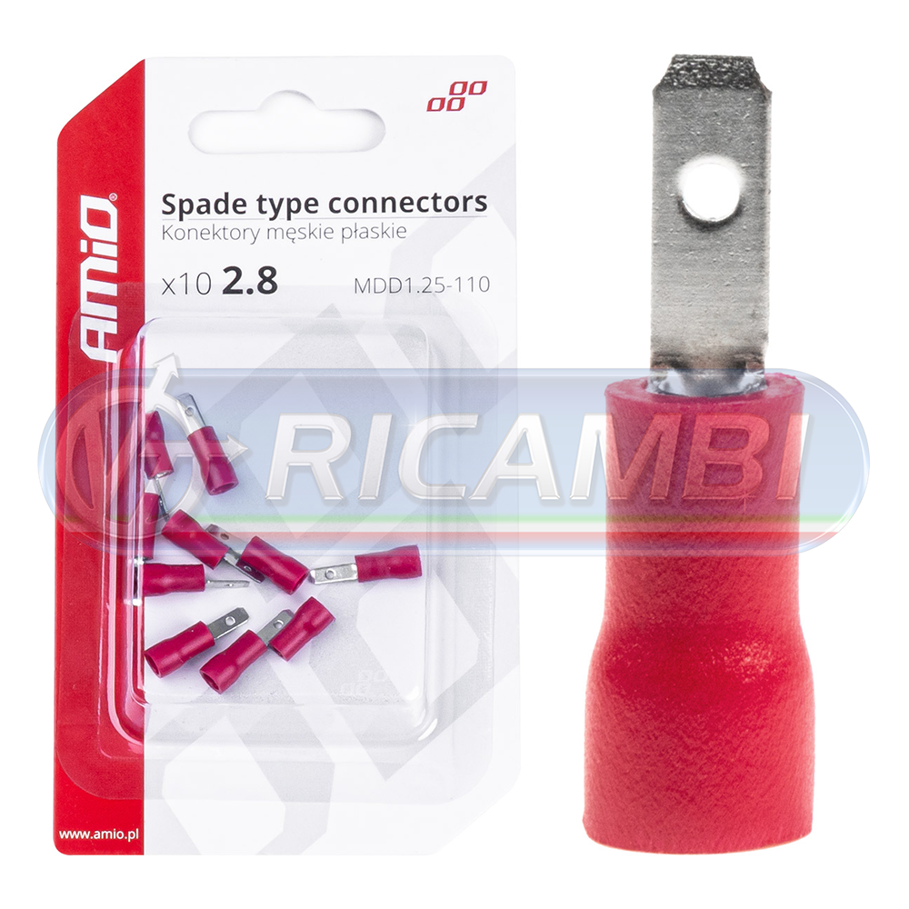 1 - FASTON MASCHIO 2,8 mm 0,5-1,5 mm2 10A 10 PZI