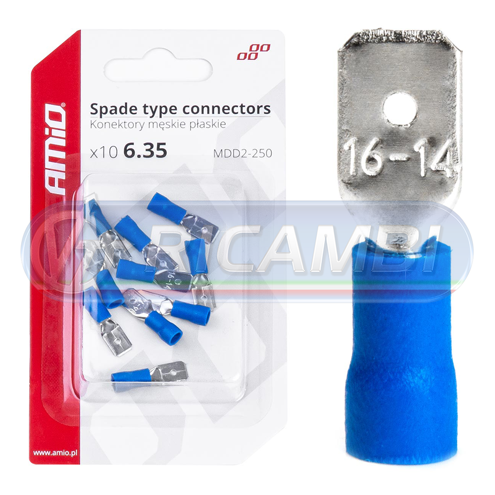 1 - FASTON MASCHIO 6,35 mm 1,5-2,5 mm2 15A 10 PZI