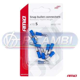1 - FASTON MASCHIO BULLET 5 mm 1,5-2,5 mm2 15A 10 PZI