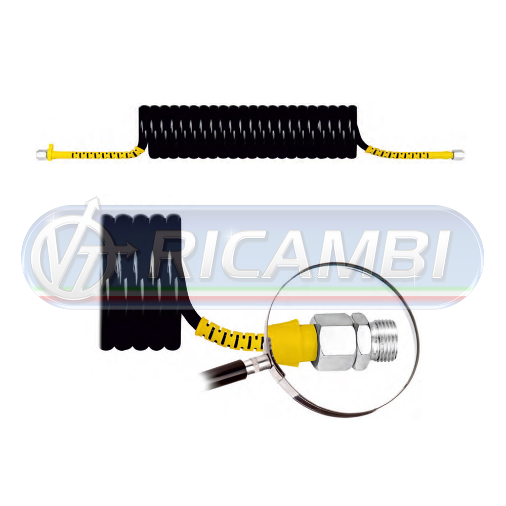 1 - SPIRALE ARIA PA NERA/GIALLA M16x1,5 LUNG. 4,5 MT DIAM. 7,5 CM