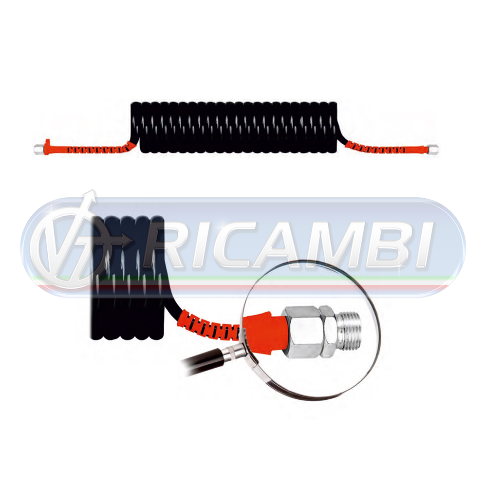 1 - SPIRALE ARIA PA NERA/ROSSA M16x1,5 LUNG. 4,5 MT DIAM. 7,5 CM