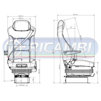 1 - SEDILE PNEUMATICO UNIVERSALE HIGHWAY RISCALDATO/VENTILATO