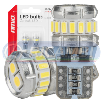 1 - LAMPADINA T10 12V-24V 16 LED SMD CANBUS