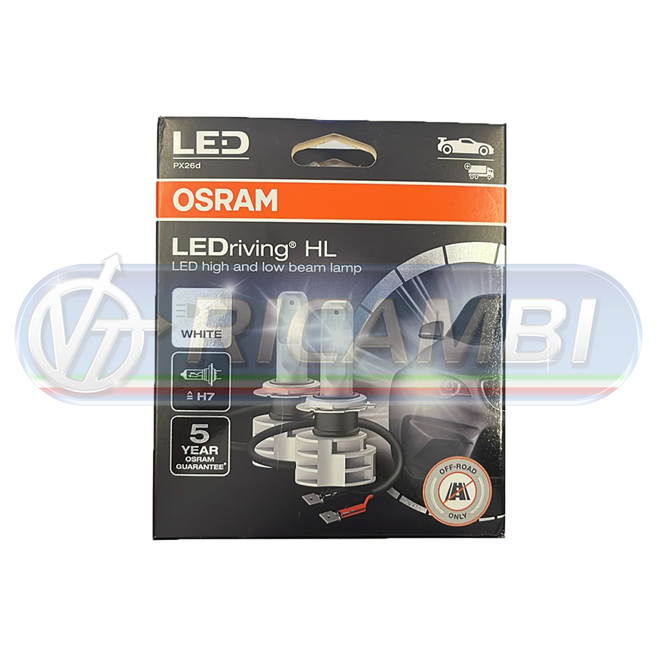 Compra KIT LAMPADINE H7 LED 12-24V 6000 LUMEN OSRAM IN COPPIA Online con  consegna rapida