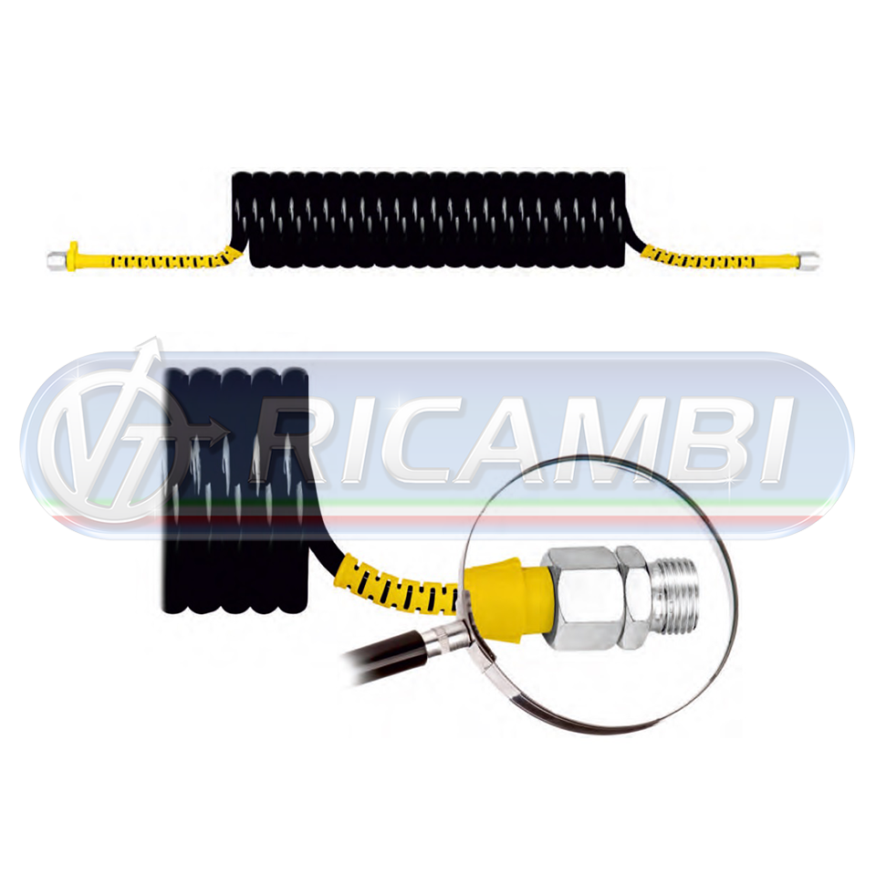 SPIRALE ARIA PA NERA/GIALLA M16x1,5 LUNG. 4,5 MT DIAM. 7,5 CM