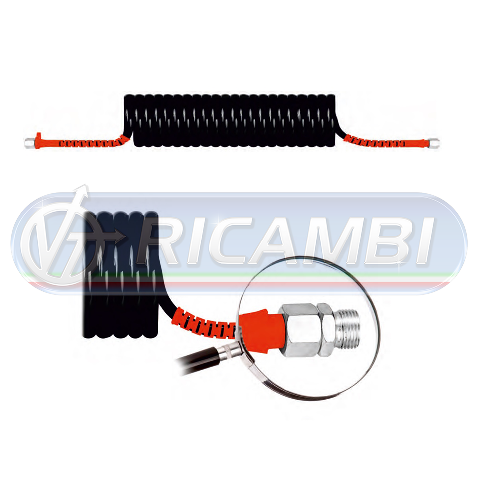 SPIRALE ARIA PA NERA/ROSSA M16x1,5 LUNG. 4,5 MT DIAM. 7,5 CM