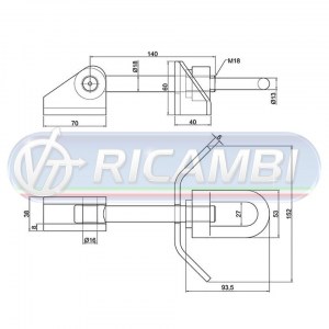 CHIUSURA CARRO BOTTE COMPLETAMODELLO EXPORT PERNO M 18
