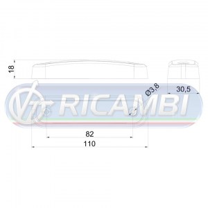 FANALINO INGOMBRO TRASPARENTE STRISCIA A LED ROSSO