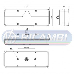 FANALE POST. FULL LED 6 FUNZIONI 12-36V SX