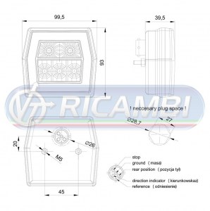 FANALE POST. FULL LED 3 FUNZIONI 12-36V SX