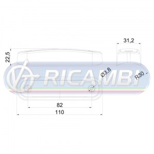 SUPPORTO TRASPARENTE PER FANALINO INGOMBRO STRISCIA A LED X TUBO DIAM. 60