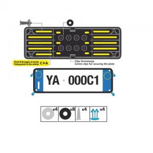 PORTATARGA ANTERIORE POLIPROPILENE NERO