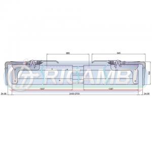 BARRA FERMACARICO ORIZ. ALL 2400-2700 C/CHIUSURE ZINC.