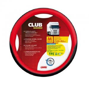 COPRIVOLANTE M 44-46 CM SIMILPELLE NERO/ROSSO