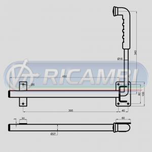 FERMAPORTA ZINCATO C/PIASTRE PIANE E MANIGLIA PLASTICA