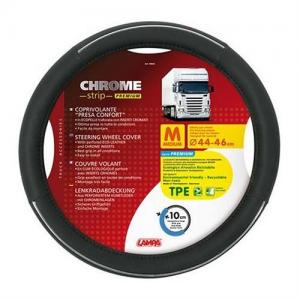 COPRIVOLANTE M 44-46 CM CHROME ECOPELLE TRAF. NERO