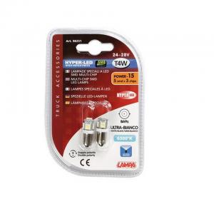 LAMPADINA BA9S 24V HYPER LED 5 SMD COPPIA