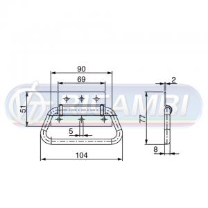 MANIGLIA APRISPONDA C/O PIASTRA ACCIAIO ZINCATA
