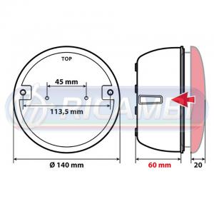 SCOCCA FANALE POSTERIORE TONDO LED D.140 mm