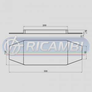 TAMPONE PARACOLPI SU LAMIERA 330x112x16