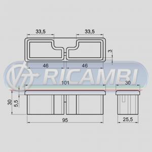 TAPPO PROFILO PARACICLI PVC